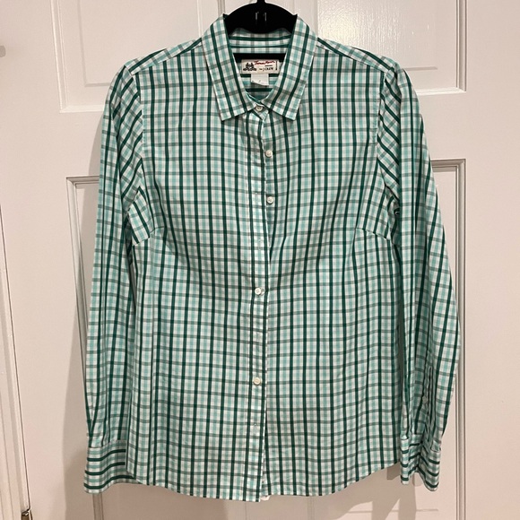 J. Crew Tops - J. Crew x Thomas Mason Gingham Plaid Shirt Size 6
